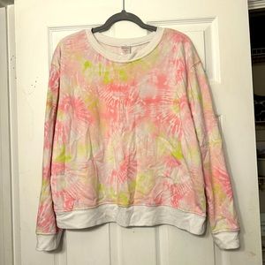 Neon pink and green tie dye sweatshirt size XXL